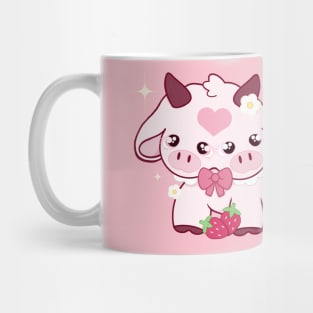 Two face Strawberry Cow Mug